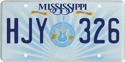 MS license plate HJY326