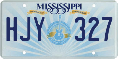 MS license plate HJY327