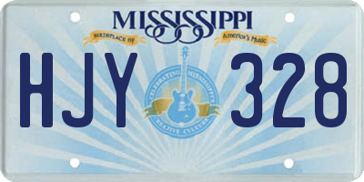 MS license plate HJY328