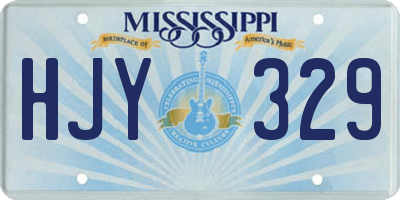 MS license plate HJY329