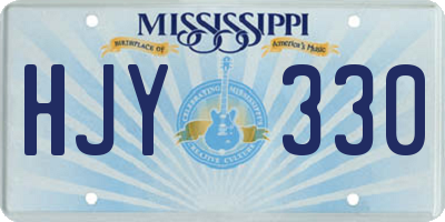 MS license plate HJY330