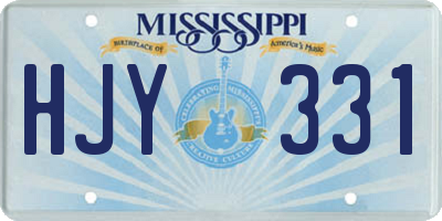 MS license plate HJY331