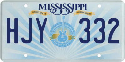 MS license plate HJY332