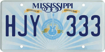 MS license plate HJY333