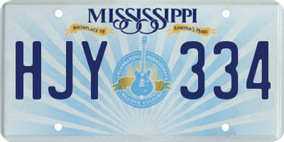 MS license plate HJY334