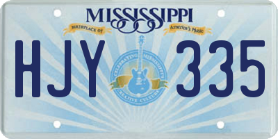 MS license plate HJY335