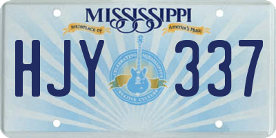 MS license plate HJY337