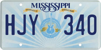 MS license plate HJY340