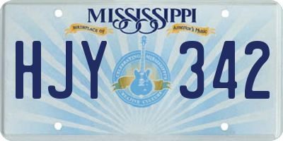 MS license plate HJY342