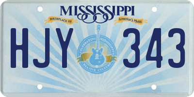 MS license plate HJY343