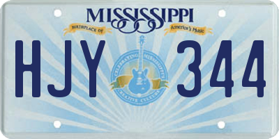 MS license plate HJY344