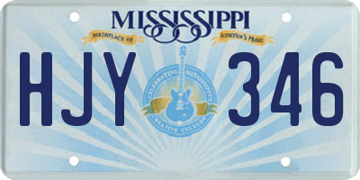 MS license plate HJY346
