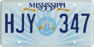 MS license plate HJY347