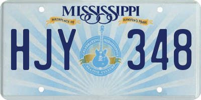 MS license plate HJY348