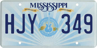 MS license plate HJY349