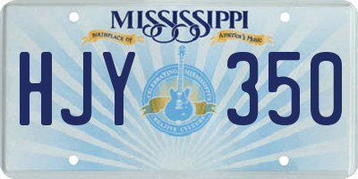 MS license plate HJY350