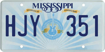 MS license plate HJY351