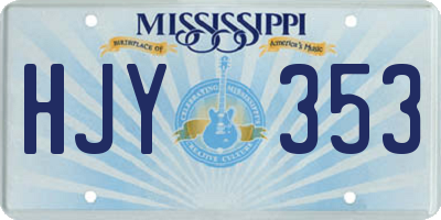 MS license plate HJY353