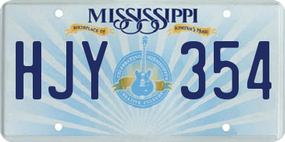 MS license plate HJY354