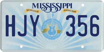 MS license plate HJY356