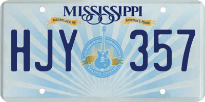 MS license plate HJY357