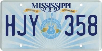 MS license plate HJY358