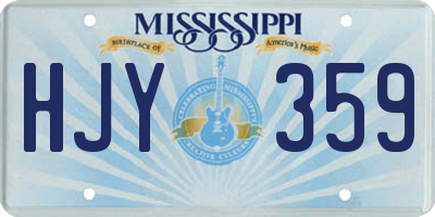 MS license plate HJY359