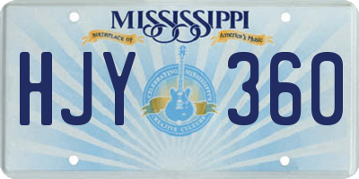 MS license plate HJY360