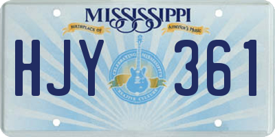 MS license plate HJY361