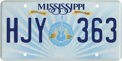 MS license plate HJY363