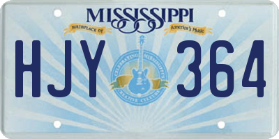 MS license plate HJY364