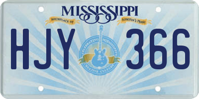 MS license plate HJY366