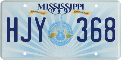 MS license plate HJY368