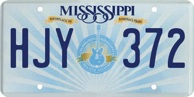 MS license plate HJY372