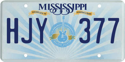 MS license plate HJY377