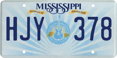 MS license plate HJY378