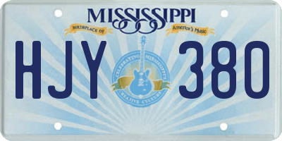 MS license plate HJY380