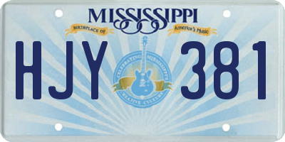MS license plate HJY381