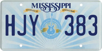 MS license plate HJY383