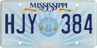 MS license plate HJY384