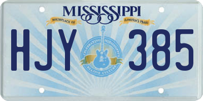 MS license plate HJY385