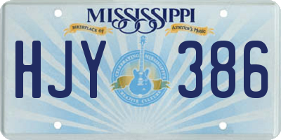 MS license plate HJY386