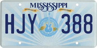 MS license plate HJY388