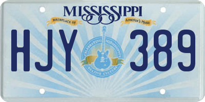 MS license plate HJY389