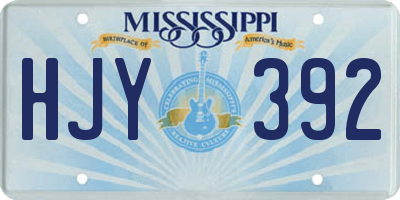 MS license plate HJY392