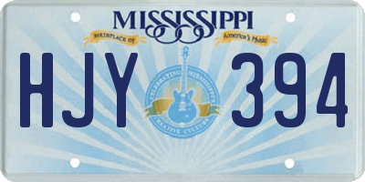 MS license plate HJY394