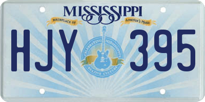 MS license plate HJY395