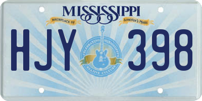 MS license plate HJY398