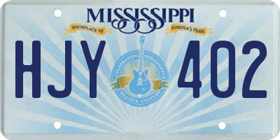 MS license plate HJY402