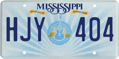 MS license plate HJY404